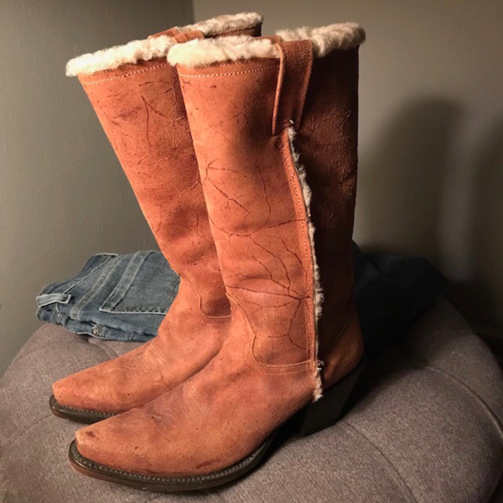 John B. Stetson Suede Cowboy Boot